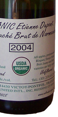 Organic Cidre Etienne Dupont 25.4oz bottle.